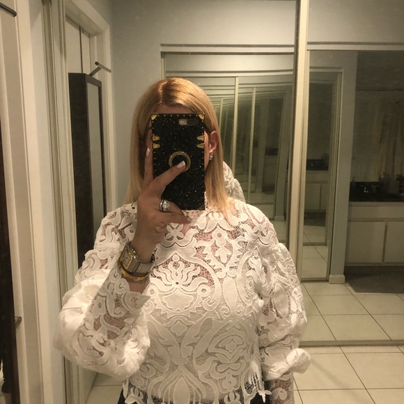 VIP: Italian Handmade lace blouse, Stunning white one of a kind. - Picture 14 of 15